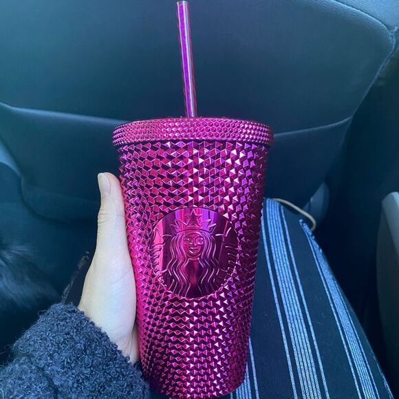 Starbucks Holiday Dark Pink Studded Cup - Picture 1 of 1